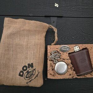 Vintage Spain Don Ramos 1950 Set in Cork and Bag leather wrapped box & watch